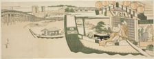 Boating parties on the Sumida River, Japan, c. 1808/12. Creator: Hokusai