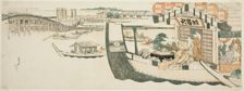 Boating parties on the Sumida River, Japan, c. 1808/12. Creator: Hokusai