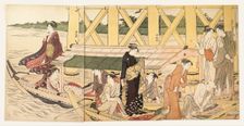 Boating Parties under the Ryogoku Bridge, c. 1785