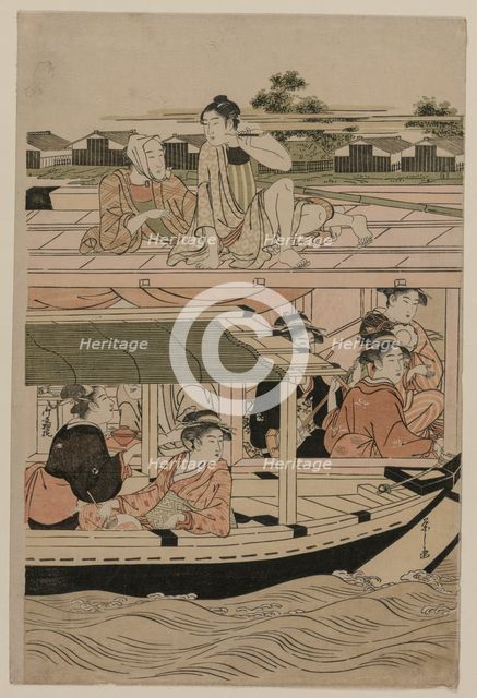Boating Party on the Sumida River, late 1780s. Creator: Ch?bunsai Eishi (Japanese, 1756-1829).