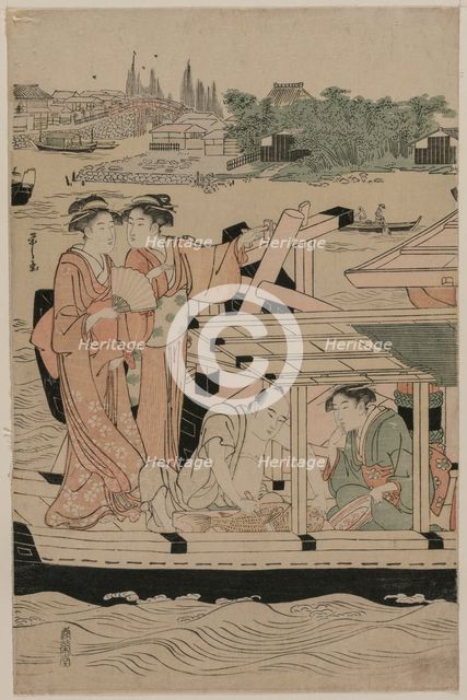 Boating Party on the Sumida River, late 1780s. Creator: Ch?bunsai Eishi (Japanese, 1756-1829).