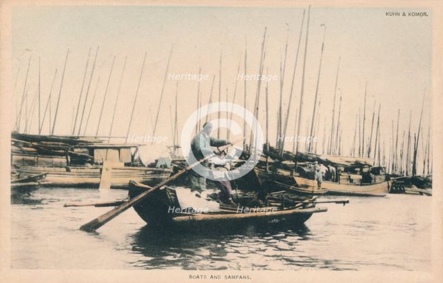 'Boats and Sampans', c1910.  Artist: Unknown.