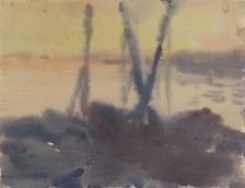 Boats, around 1928. Creator: Zolo Palugyay