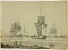 Boats at Sea, c.1800. Creator: Unknown