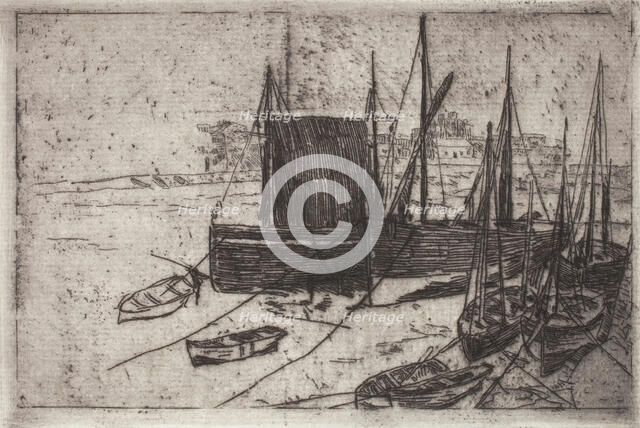 Boats at Port Erin - Isle of Man, c1880-1919. Creator: Julian Alden Weir.