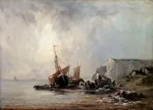 Boats at the Normandy Shore 1823. Artist: Richard Parkes Bonington