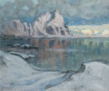 Boats between the Mountains. Study from Lofoten, 1910. Creator: Anna Katarina Boberg