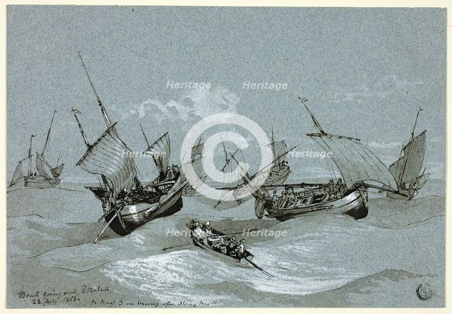 Boats Going Out, Entretat, July, 1858. Creator: Clarkson Stanfield.
