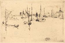 Boats, Dordrecht, 1884. Creator: James Abbott McNeill Whistler