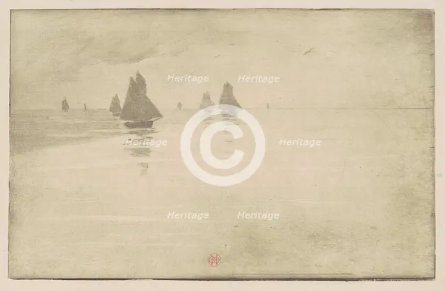 Boats in a Morning Fog, c. 1887. Creator: Henri-Charles Guerard.