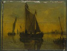 Boats in an Estuary, 17th century. Creator: Unknown