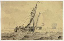 Boats in Full Sail, n.d. Creator: Cornelis Ouboter van der Grient