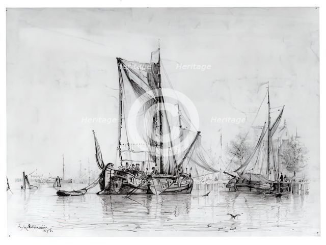 Boats in Harbor, 1878. Creator: Louis Michel Eilshemius.