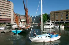 Boats in St Katherine's Dock, London. Creator: Peter Thompson