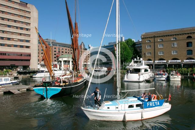 Boats in St Katherine's Dock, London. Creator: Peter Thompson.