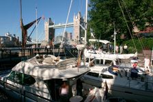 Boats in St Katherine's Lock, London. Creator: Peter Thompson