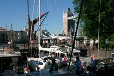 Boats in St Katherine's Lock, London. Creator: Peter Thompson