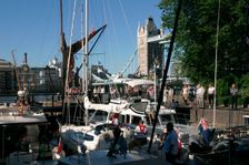 Boats in St Katherine's Lock, London. Creator: Peter Thompson