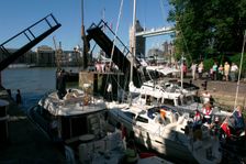 Boats in St Katherine's Lock, London. Creator: Peter Thompson