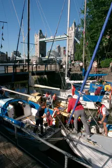 Boats in St Katherine's Lock, London. Creator: Peter Thompson