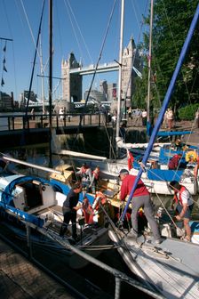 Boats in St Katherine's Lock, London. Creator: Peter Thompson