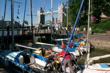 Boats in St Katherine's Lock, London. Creator: Peter Thompson