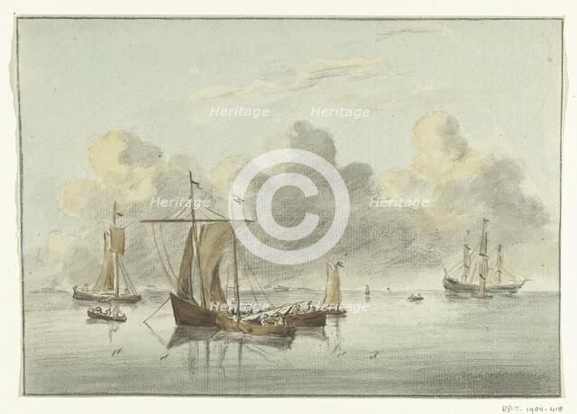 Boats in still water, 1775-1833. Creator: Jean Bernard.