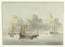 Boats in still water, 1775-1833. Creator: Jean Bernard