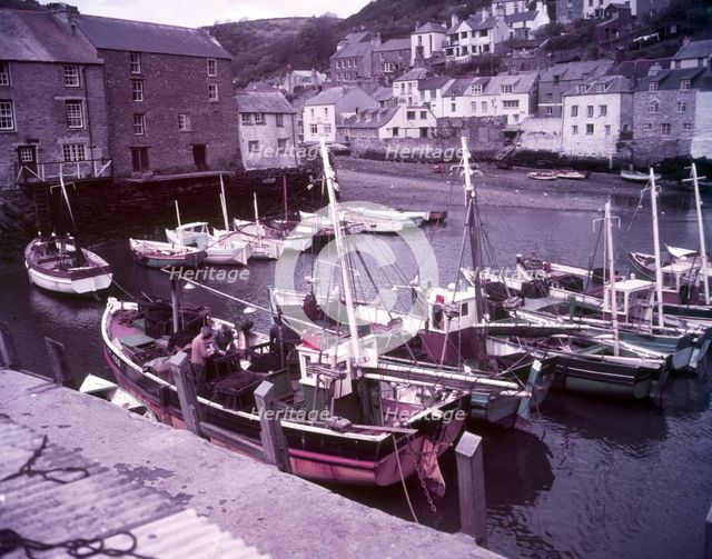 Boats in Polperro Harbour, Cornwall, c1955. Creator: Arthur Charles Kirby Ware.