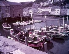 Boats in Polperro Harbour, Cornwall, c1955. Creator: Arthur Charles Kirby Ware