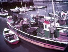 Boats in Polperro Harbour, Cornwall, c1955. Creator: Arthur Charles Kirby Ware