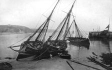 Boats in Tenby harbour, Pembrokeshire, Wales, 1924-1926.Artist: Francis Frith & Co