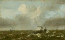 Boats on a stormy sea, c1650. Creator: Pieter Mulier