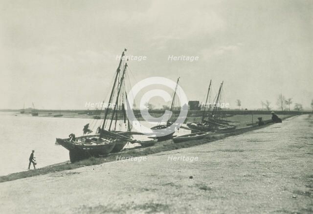 [Boats on beach]. From the album: Photograph album - England, 1920s. Creator: Harry Moult.