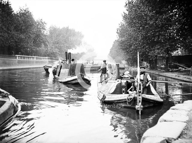 Boats on Regent's Canal, London, c1905. Artist: Unknown