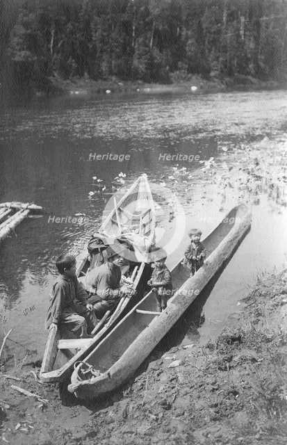 Boats on the Mrassu River, 1913. Creator: GI Ivanov.