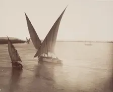 Boats on the Nile, 19th century. Creator: Anon