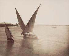 Boats on the Nile, 19th century. Creator: Anon