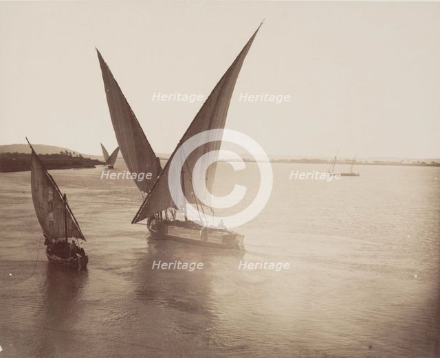 Boats on the Nile, 19th century. Creator: Anon.