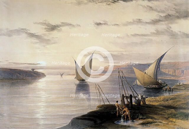 'Boats on the Nile', c1838-1839. Artist: David Roberts