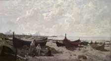 Boats on the Beach, 1883. Creator: Otto Sinding