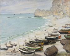 Boats on the beach of Étretat, 1883. Creator: Monet; Claude (1840-1926)