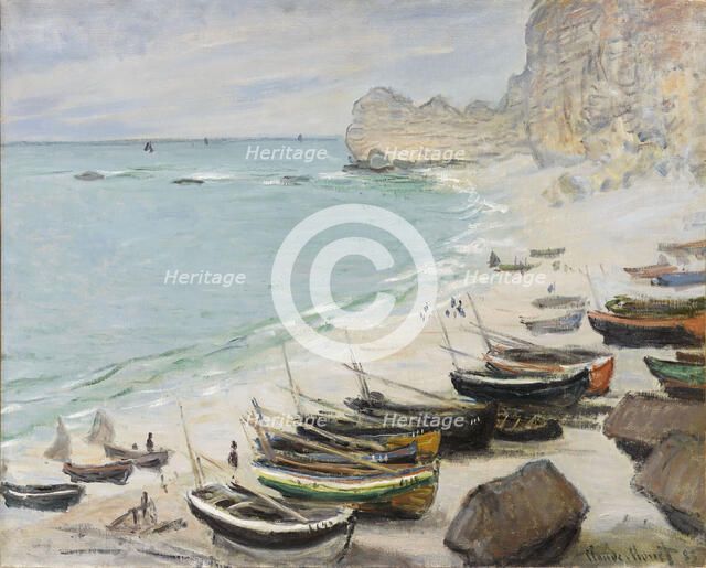 Boats on the beach of Étretat, 1883. Creator: Monet; Claude (1840-1926).