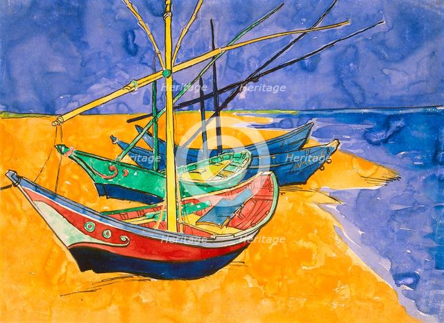 'Boats on the Beach of Les-Saintes-Maries', 1888.  Artist: Vincent van Gogh