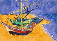 Boats on the Beach of Les-Saintes-Maries 1888. Artist: Vincent van Gogh