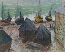 Boats on the Beach at Étretat, 1885. Creator: Claude Monet