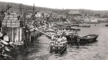 Boats on the river Malecon, Valparaiso, Chile, c1900s