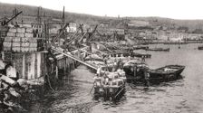 Boats on the river Malecon, Valparaiso, Chile, c1900s