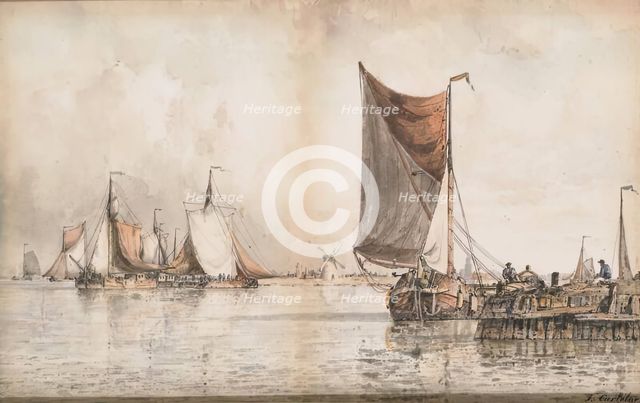 Boats On The Scheldt. Creator: Francois Carlebur II.
