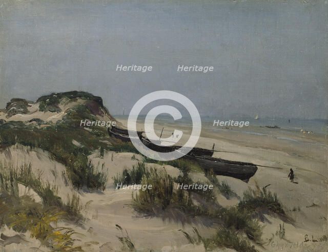 Boats on the Shore, 1870. Creator: Berndt Lindholm.